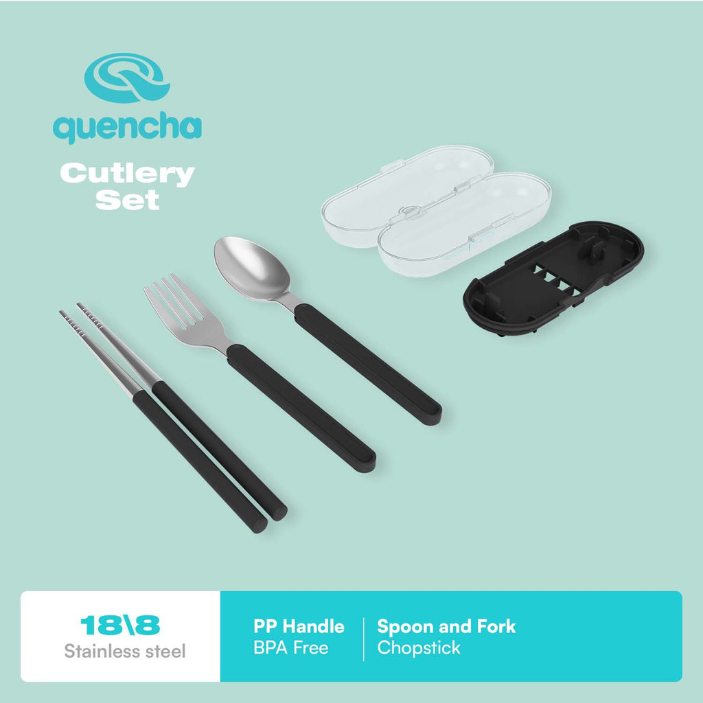 QUENCHA  Portable Cutlery Set, Collapsible Travel Utensils