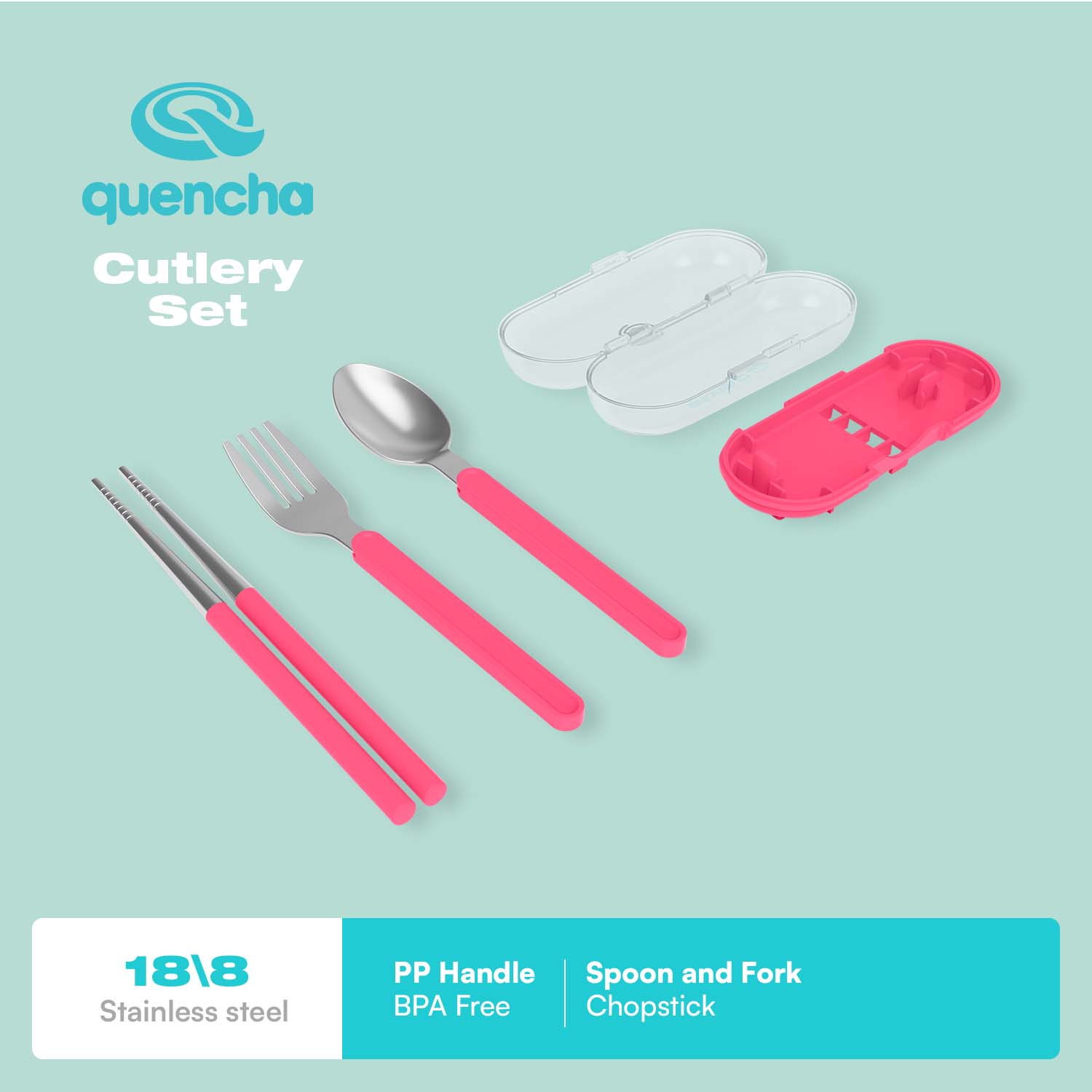 QUENCHA  Portable Cutlery Set, Collapsible Travel Utensils