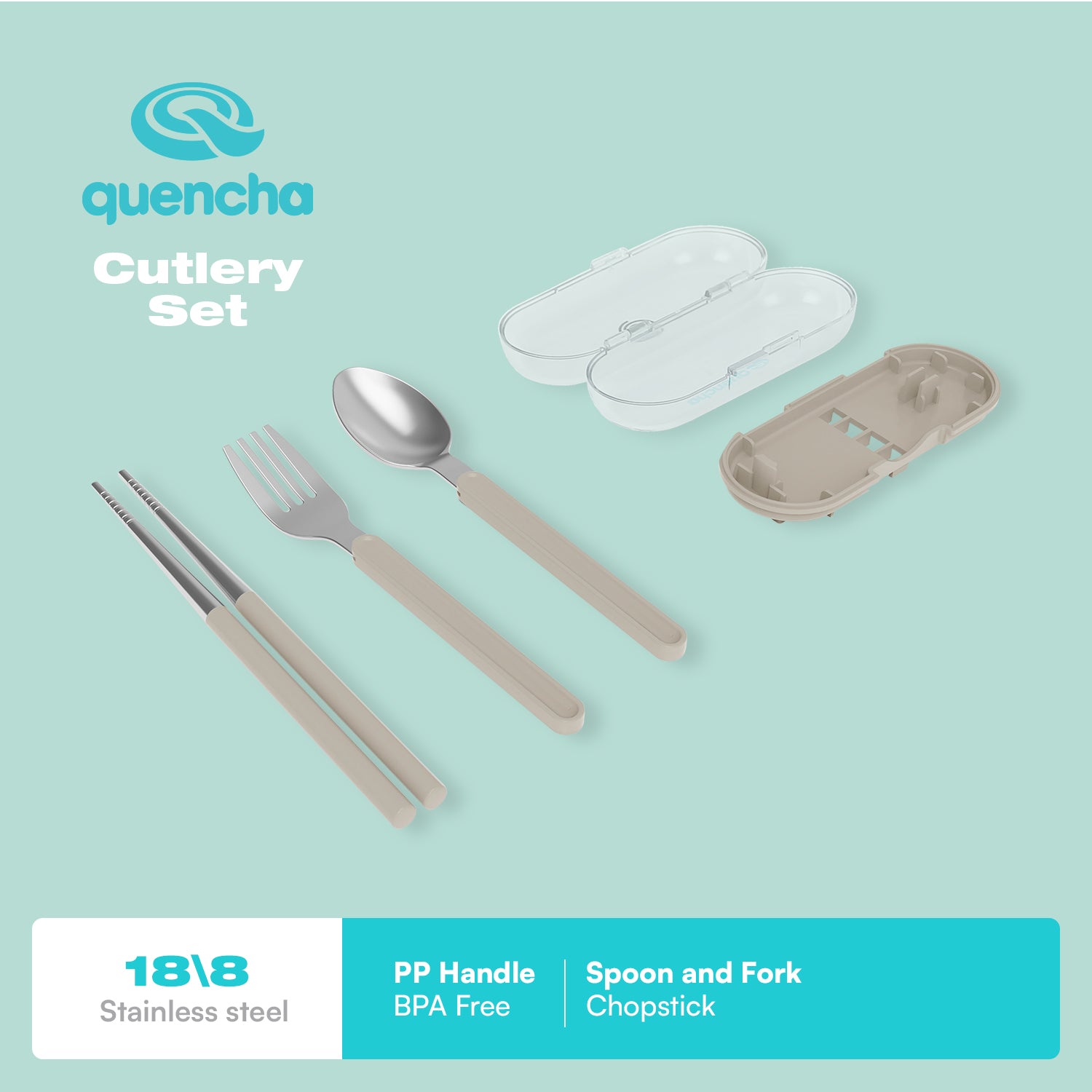 QUENCHA  Portable Cutlery Set, Collapsible Travel Utensils
