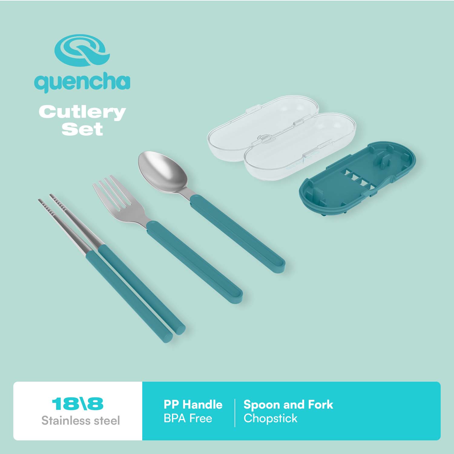 QUENCHA  Portable Cutlery Set, Collapsible Travel Utensils
