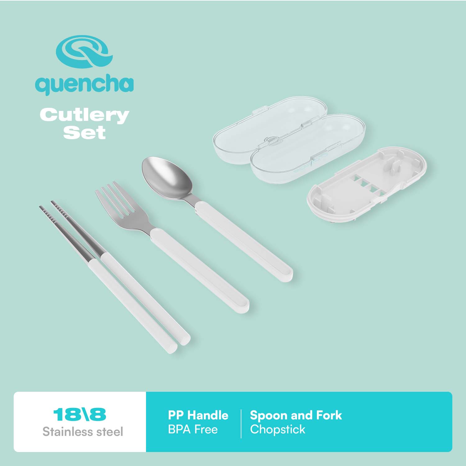 QUENCHA  Portable Cutlery Set, Collapsible Travel Utensils