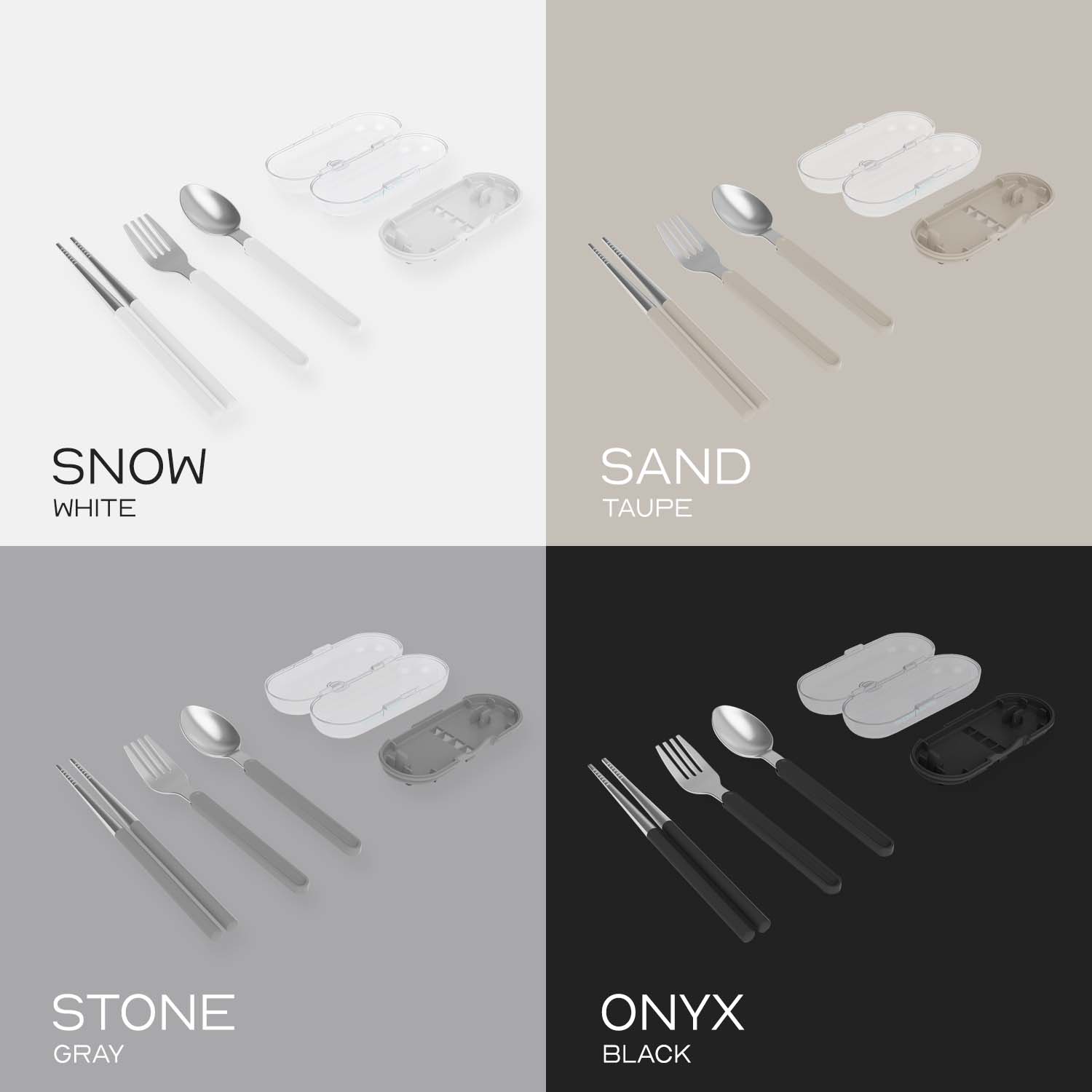 QUENCHA  Portable Cutlery Set, Collapsible Travel Utensils