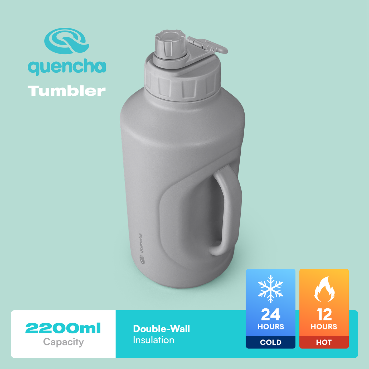 QUENCHA Premium Insulated Sports Water Tumbler 2200ml