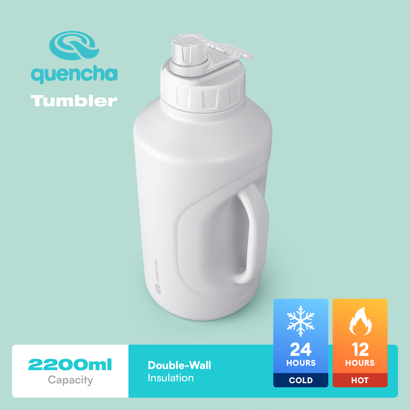 QUENCHA Premium Insulated Sports Water Tumbler 2200ml
