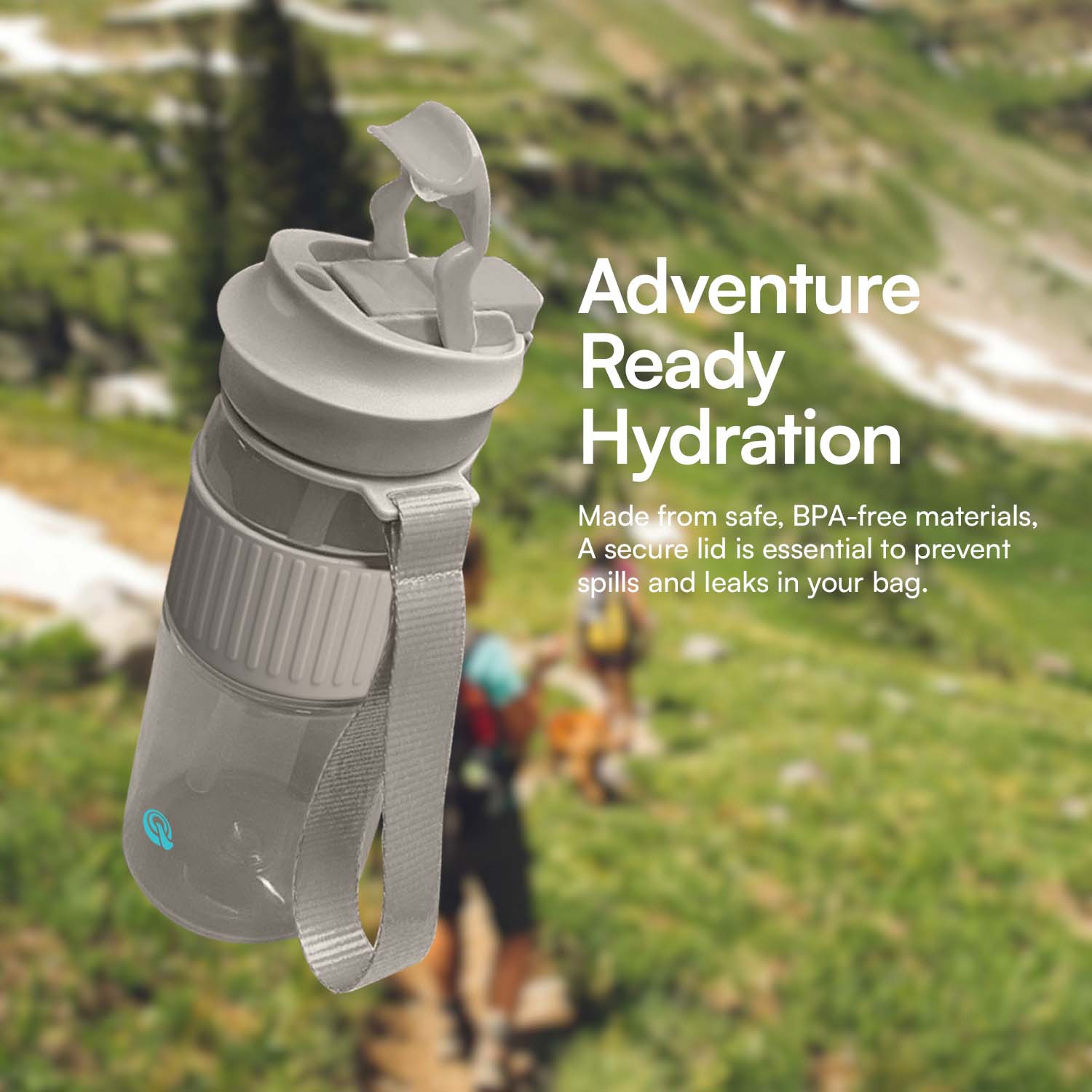 Quencha 680ML Travel Water Bottle Built-in Straw Dual Spout Leak-Proof