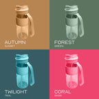 Quencha 680ML Travel Water Bottle Built-in Straw Dual Spout Leak-Proof