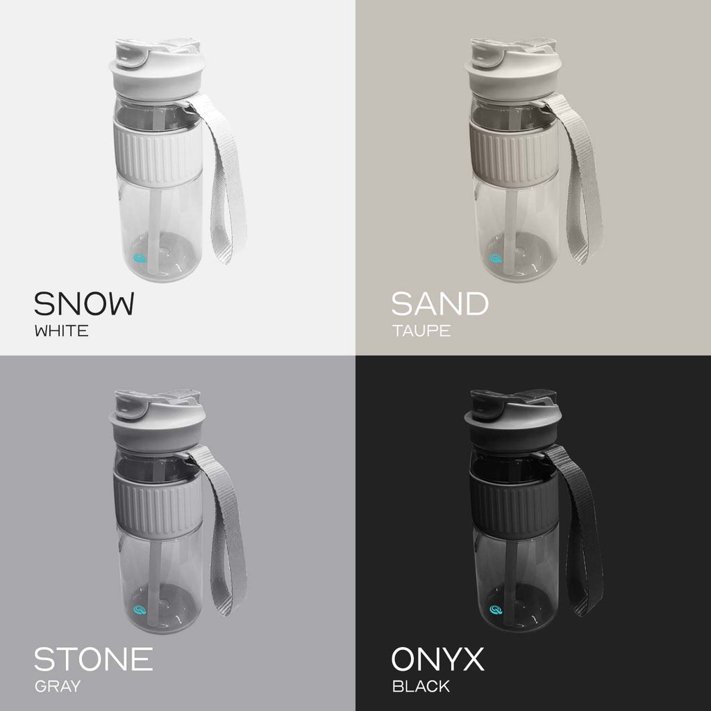 Quencha 680ML Travel Water Bottle Built-in Straw Dual Spout Leak-Proof