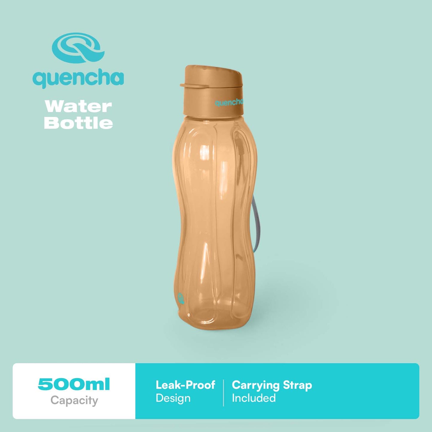 QUENCHA 17oz & 37oz Flip Cap Plastic Water Bottle