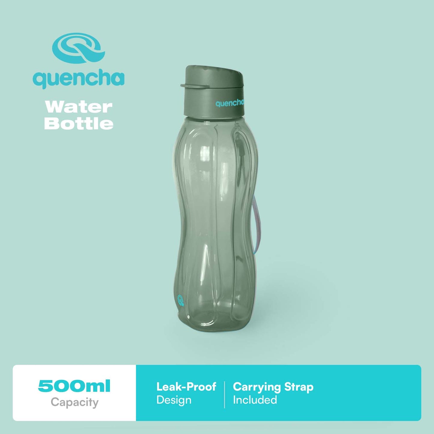 QUENCHA 17oz & 37oz Flip Cap Plastic Water Bottle