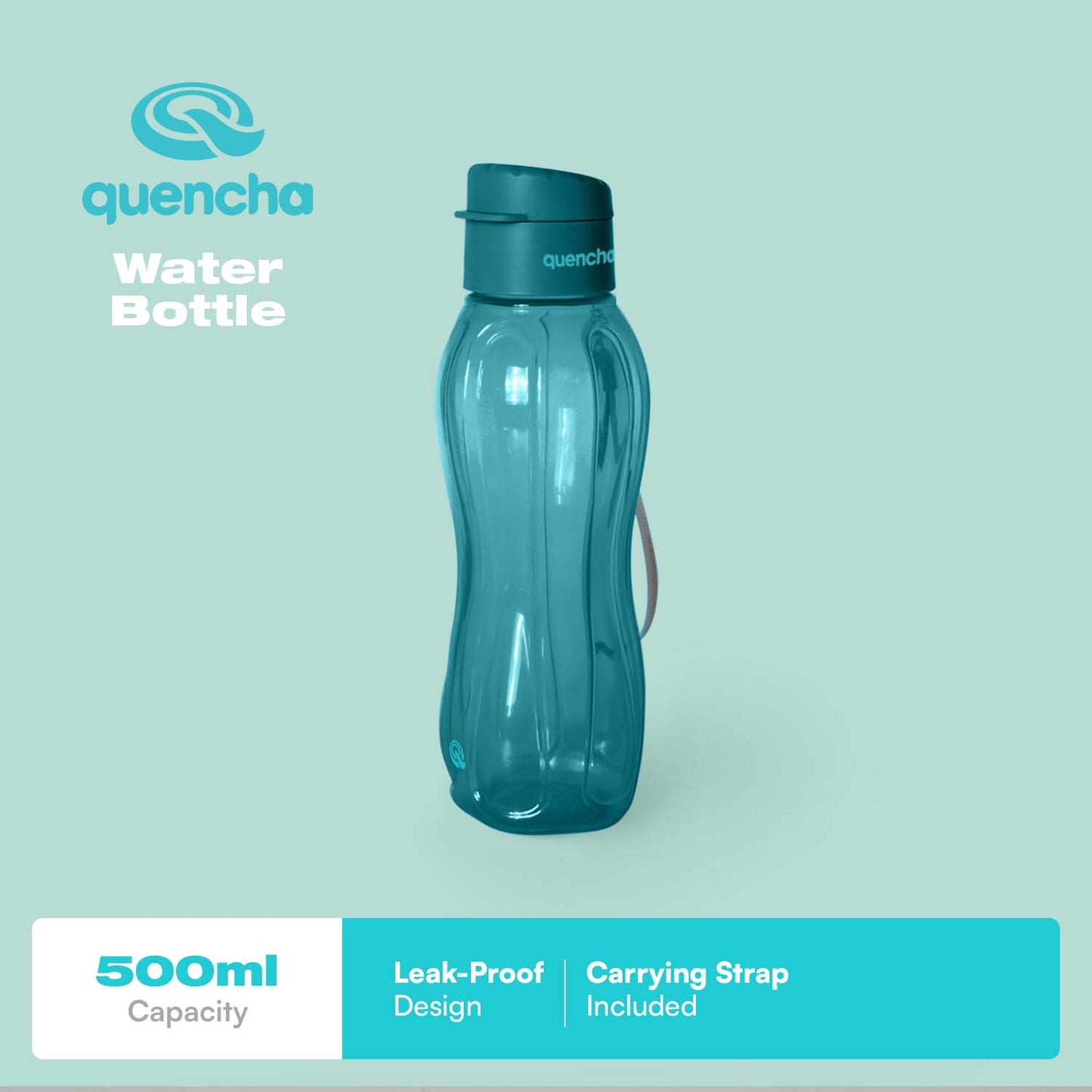 QUENCHA 17oz & 37oz Flip Cap Plastic Water Bottle