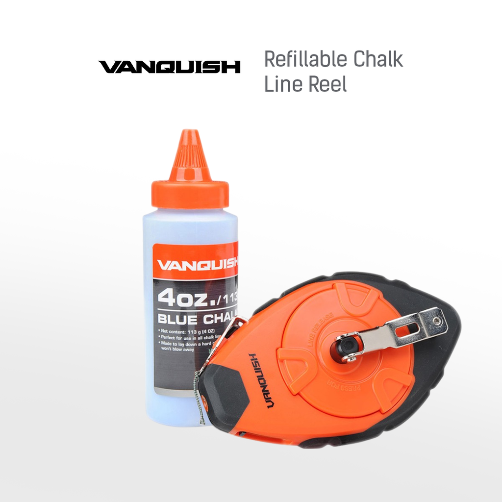 VANQUISH Premium High Speed ABS Refillable Chalk Line Reel