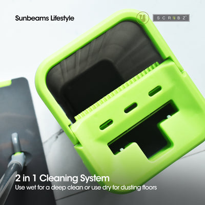SCRUBZ Premium Microfiber 360ᴼ Flat Mop with Bucket Set of 6