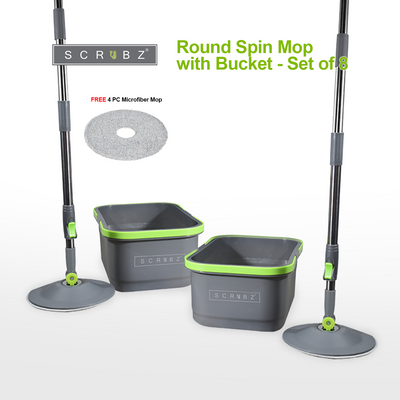 SCRUBZ Premium Microfiber 360ᴼ Spin Mop with Single Bucket (Buy 1 Take 1)