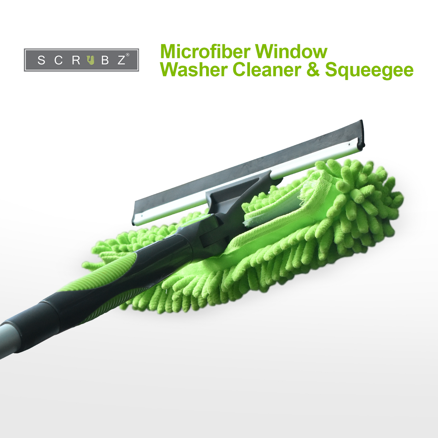 SCRUBZ Microfiber Window Washer Cleaner and Squeegee