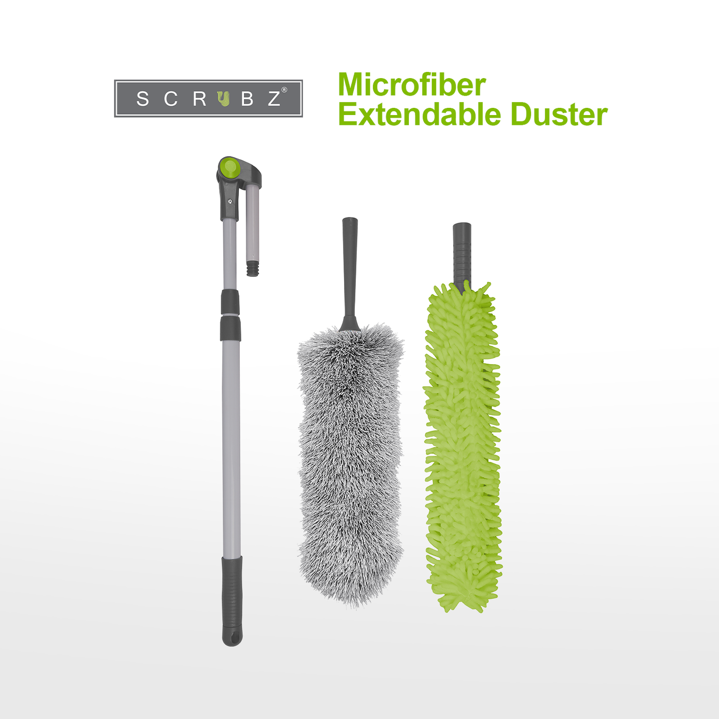 SCRUBZ Extendable Cleaning Duster Chenille & Fluffy Duster