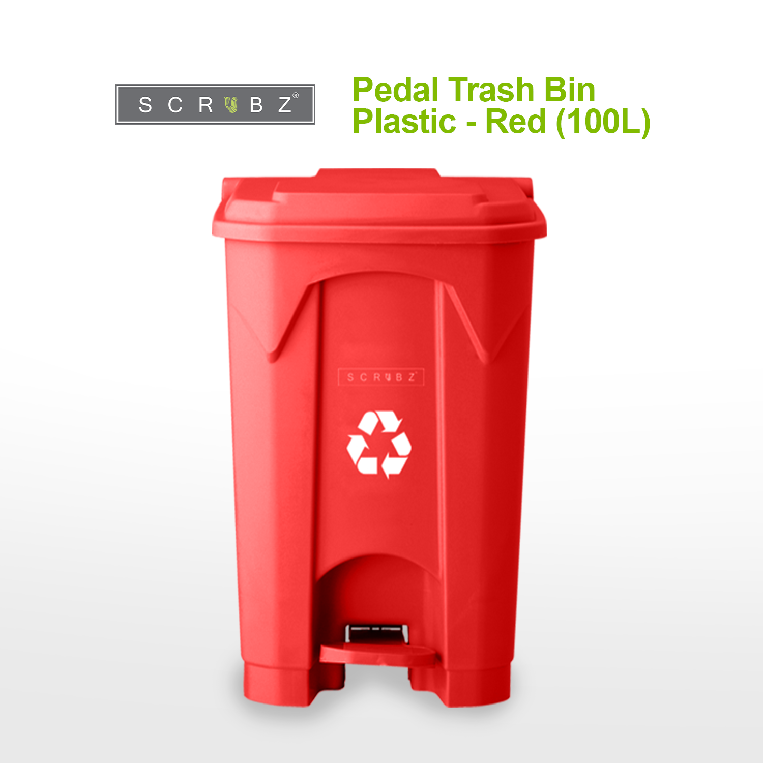 dustbin with pedal SCRUBZ Pedal Trash Bin Plastic 100L | 80L | 50L