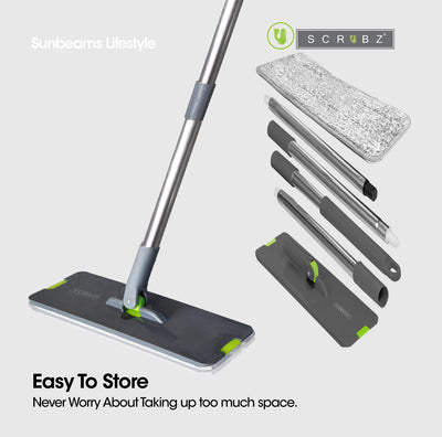 SCRUBZ Premium Microfiber 360ᴼ Stainless Steel Flat Mop