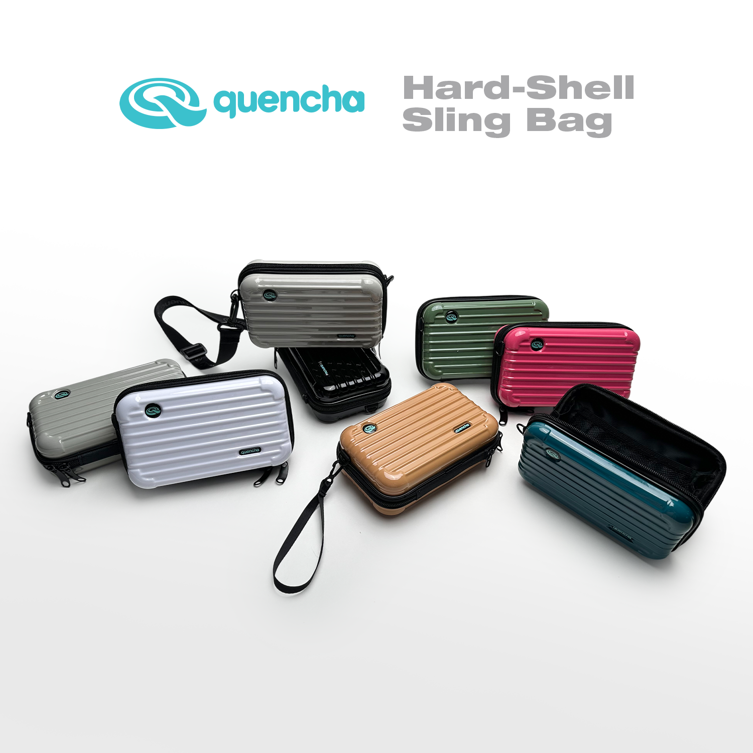 Quencha Double Layer 7-Inch Electronic Storage Bag with Hard Shell Protection for Travel