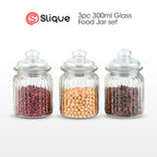 SLIQUE Glass Jar w/ Glass Lid | Ceramic Lid | Aluminum Lid [Set of 3]
