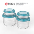 SLIQUE Food Container [Set of 4] Food Canister Food Keeper Food Jar Storage Round