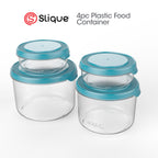 SLIQUE Food Container [Set of 4] Food Canister Food Keeper Food Jar Storage Round