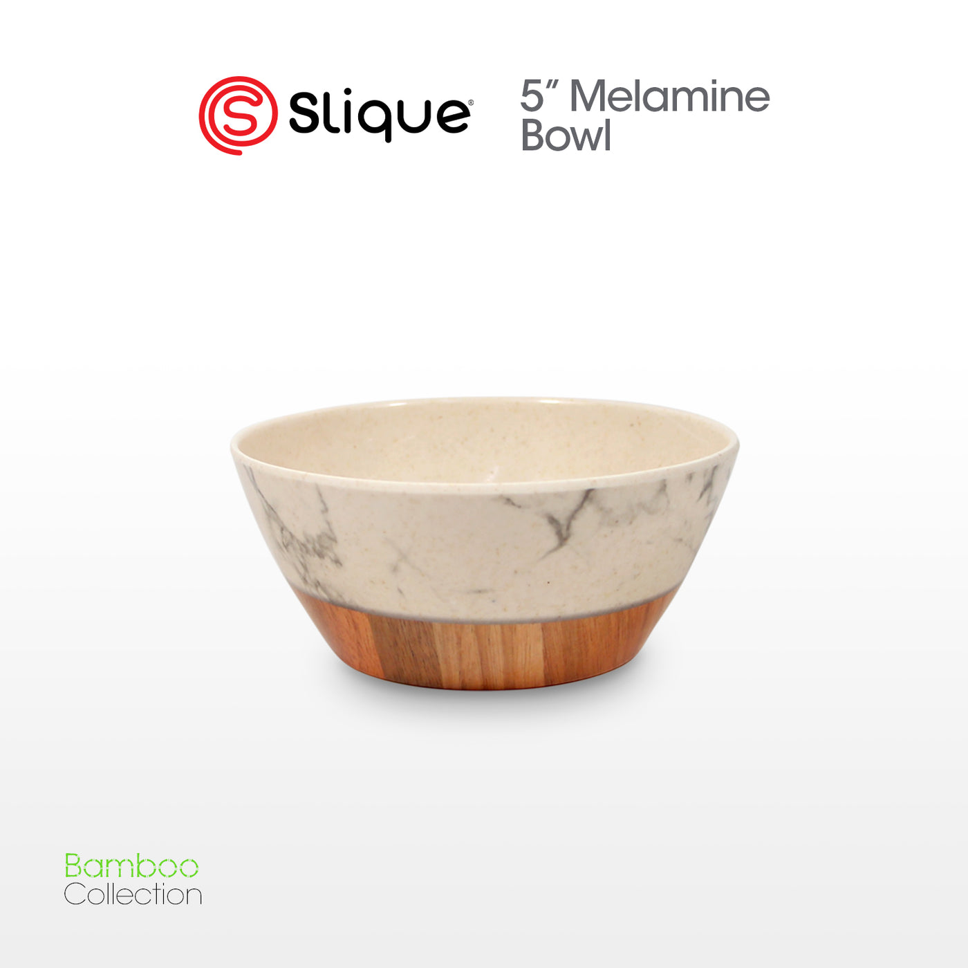 SLIQUE Premium Melamine Dinner Plate , Dessert Plate, Serving Plate, Tidbit Bowl, Sauce Dish, Pasta Bowl, Rice Spoon, Soup ladle - Bamboo Collection