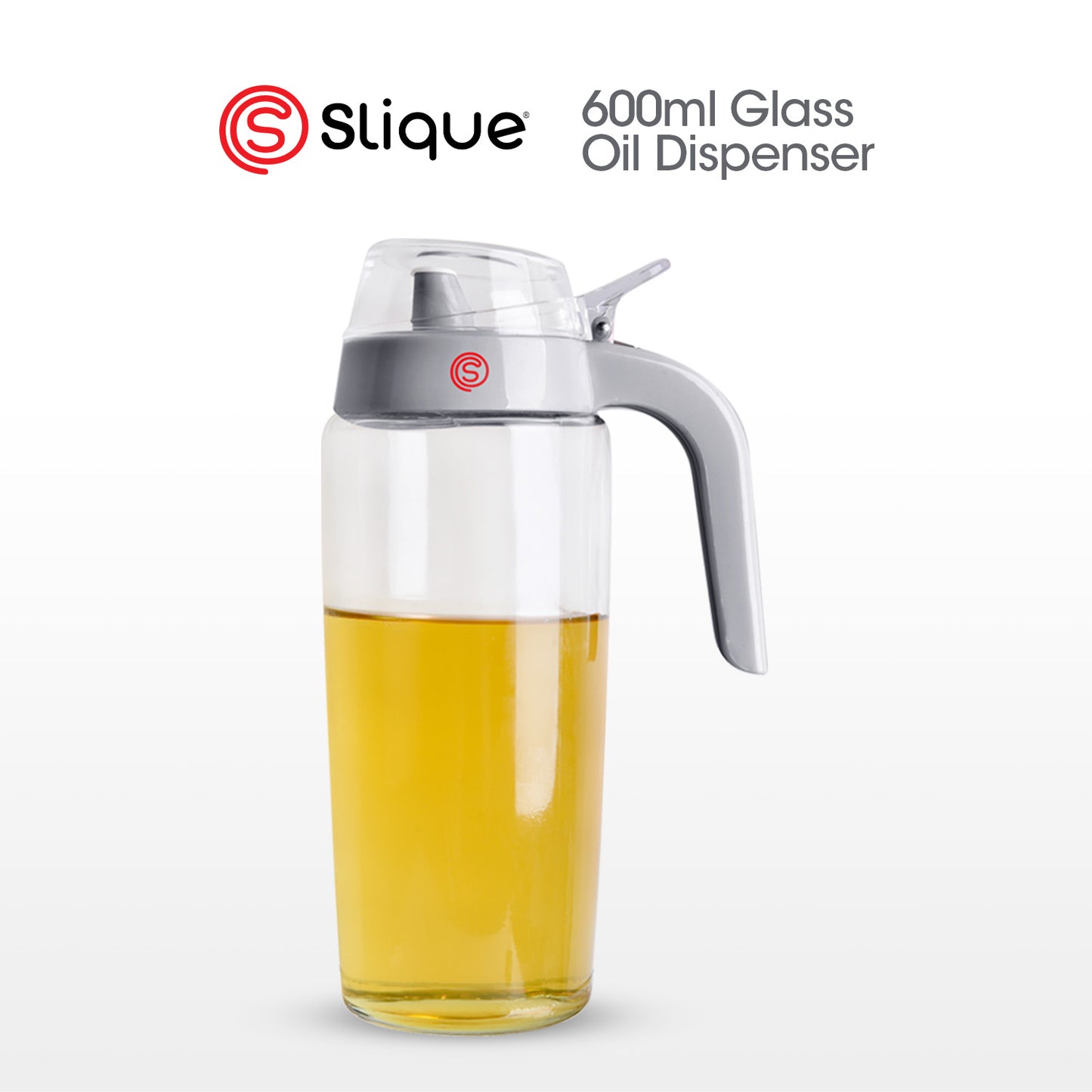 SLIQUE Premium Sodium Glass Oil Dispenser Jar, Condiments Organizer Bottle 300/600ml