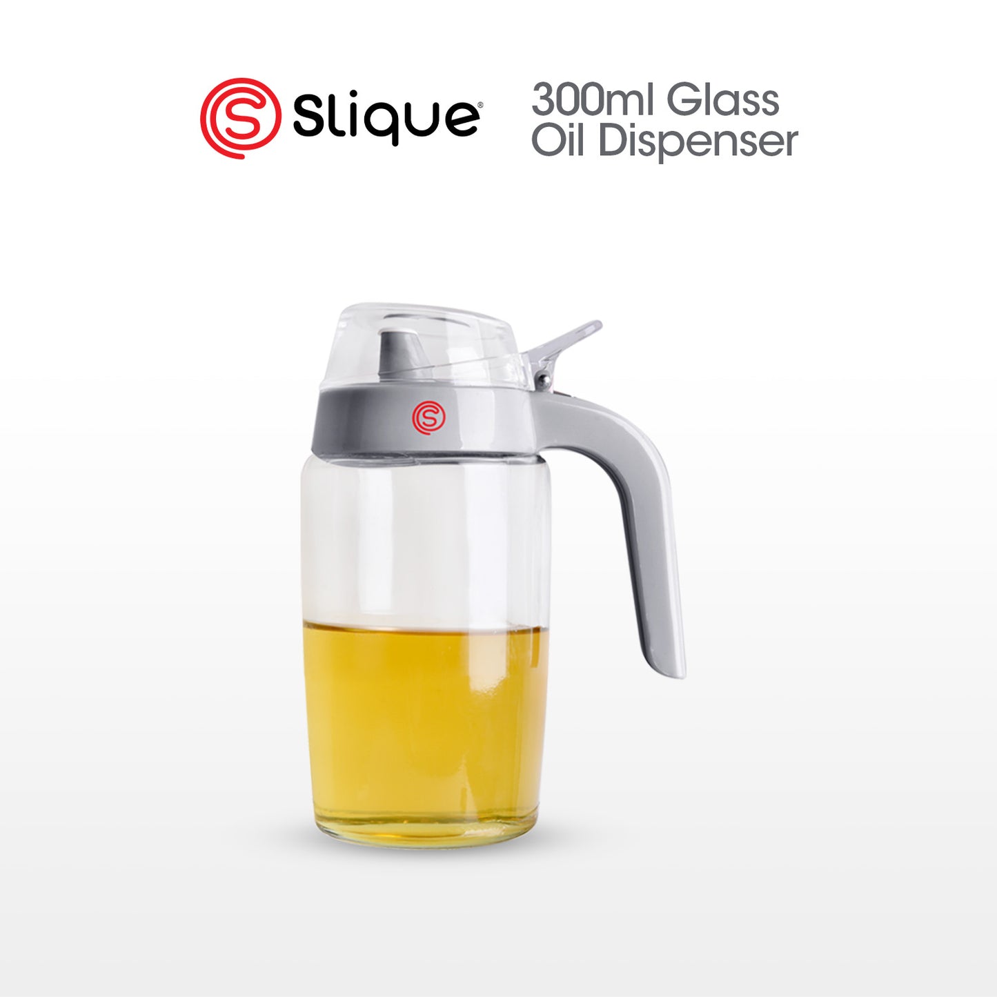 SLIQUE Premium Sodium Glass Oil Dispenser Jar, Condiments Organizer Bottle 300/600ml