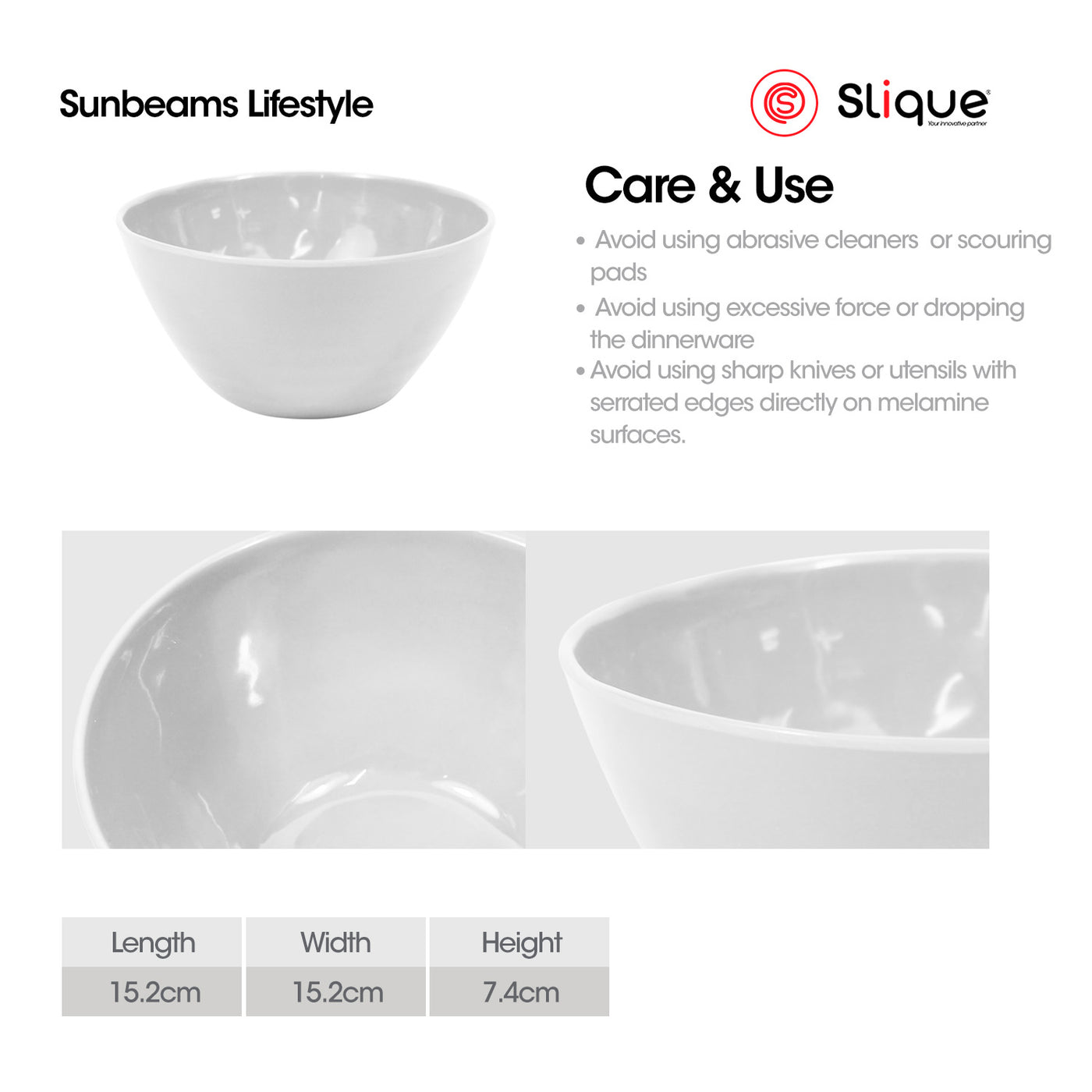 SLIQUE Premium Melamine Dinner Plate, Serving Plate, Dessert Plate, Bowl, Serving Bowl, Deep Bowl, Sauce Dish, Tumbler, Rice Spoon, Soup Ladle - Persona Collection | Ripple Design | Dinnerware Sets