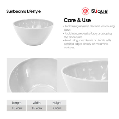 SLIQUE Premium Melamine Dinner Plate, Serving Plate, Dessert Plate, Bowl, Serving Bowl, Deep Bowl, Sauce Dish, Tumbler, Rice Spoon, Soup Ladle - Persona Collection | Ripple Design | Dinnerware Sets