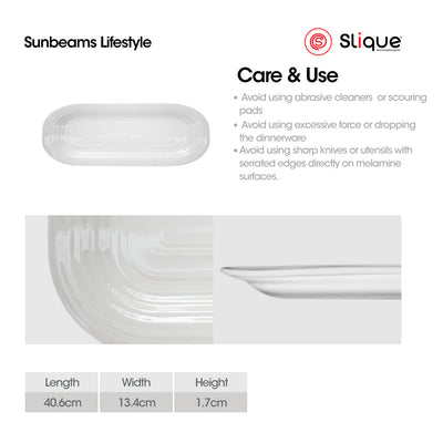 SLIQUE Premium Melamine Dinner Plate, Serving Plate, Dessert Plate, Bowl, Serving Bowl, Deep Bowl, Sauce Dish, Tumbler, Rice Spoon, Soup Ladle - Persona Collection | Ripple Design | Dinnerware Sets