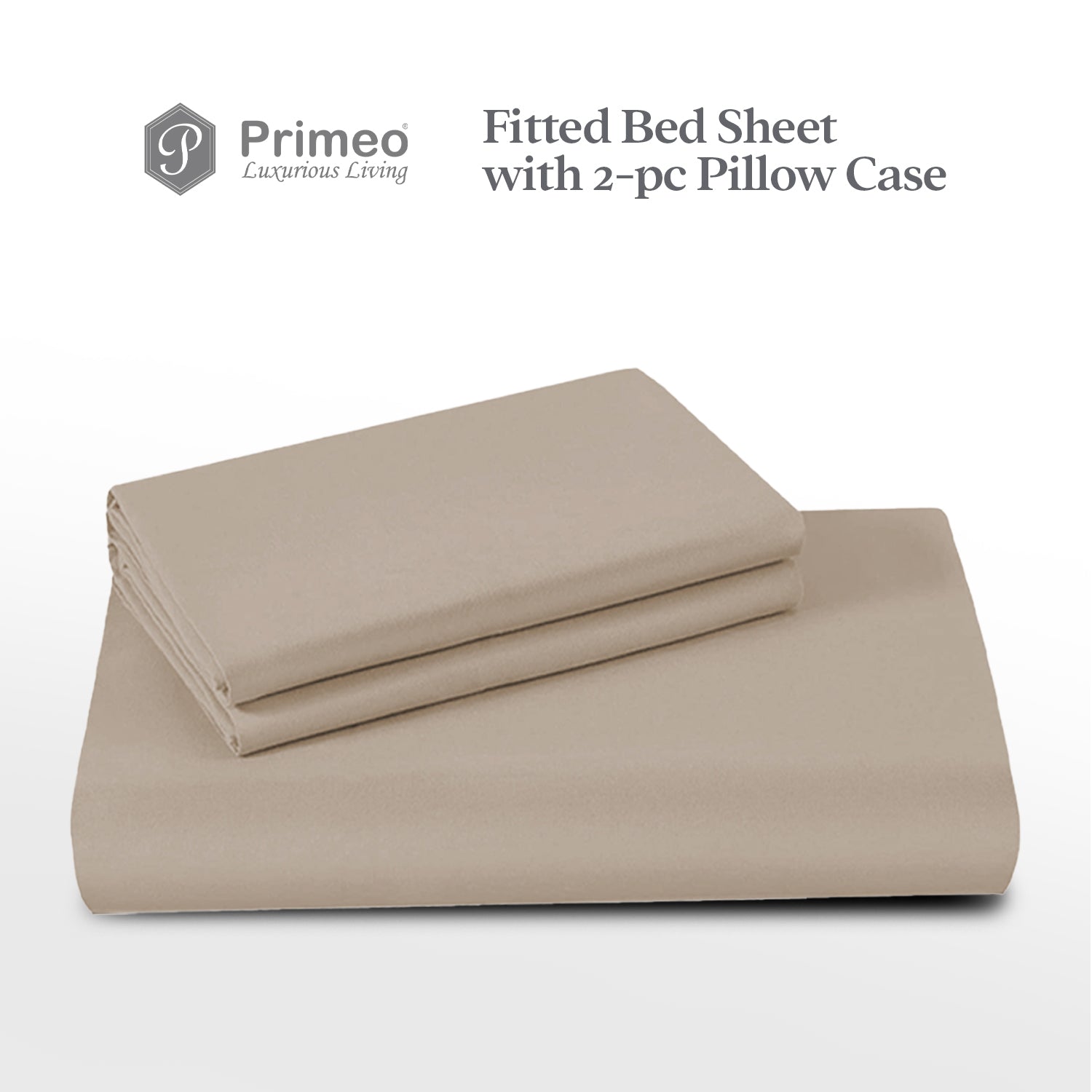 PRIMEO Bedsheet w/ 2 Pillow Case Queen Size Set of 3