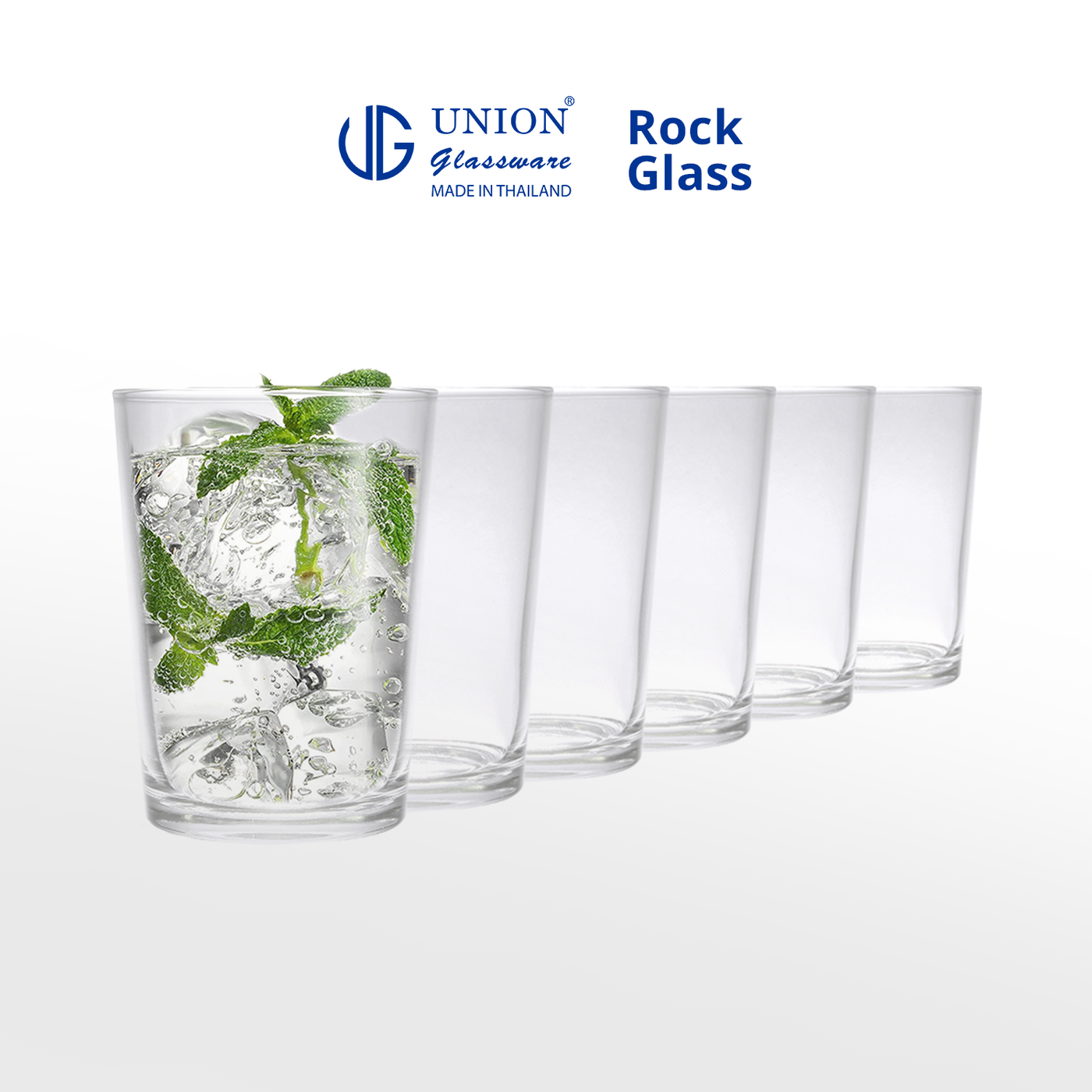 UNION GLASS Thailand Premium Clear Glass Rock Glass 230ml | 9oz Set of 6