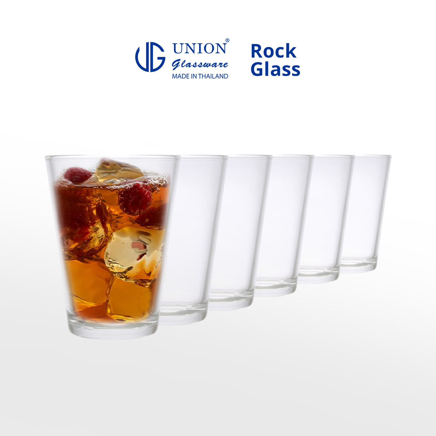 UNION GLASS Thailand Premium Clear Glass Rock Glass 166ml Set of 6