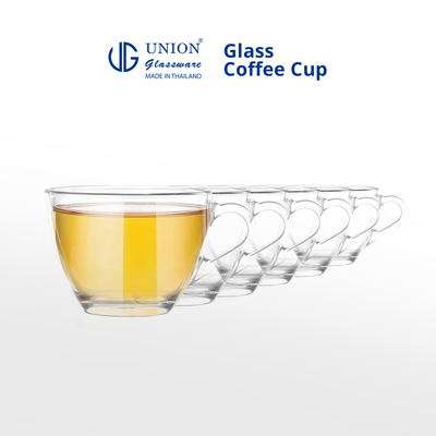 UNION GLASS Thailand Premium Clear Glass Cup Coffee, Tea, Hot Chocolate, Milk 220ml