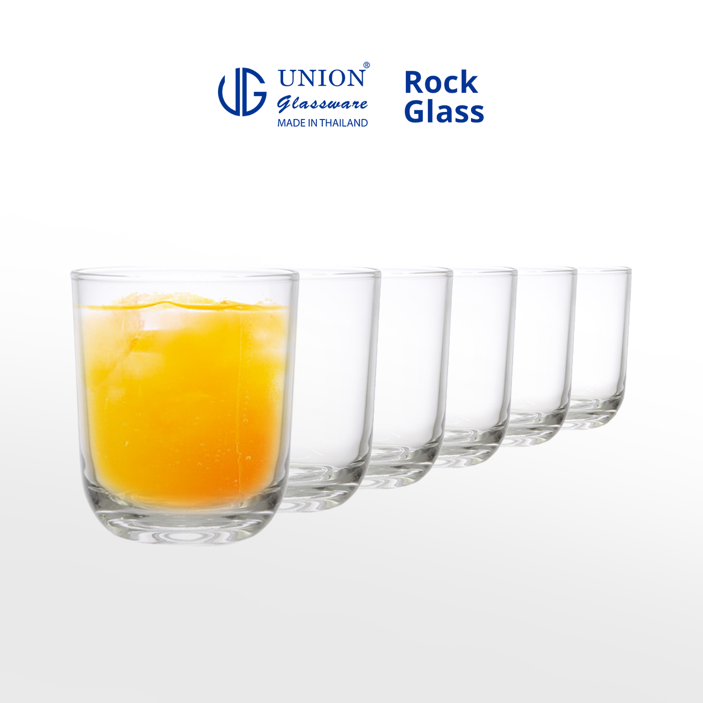 UNION GLASS Thailand Premium Clear Rock Glass Water 225ml Set of 6