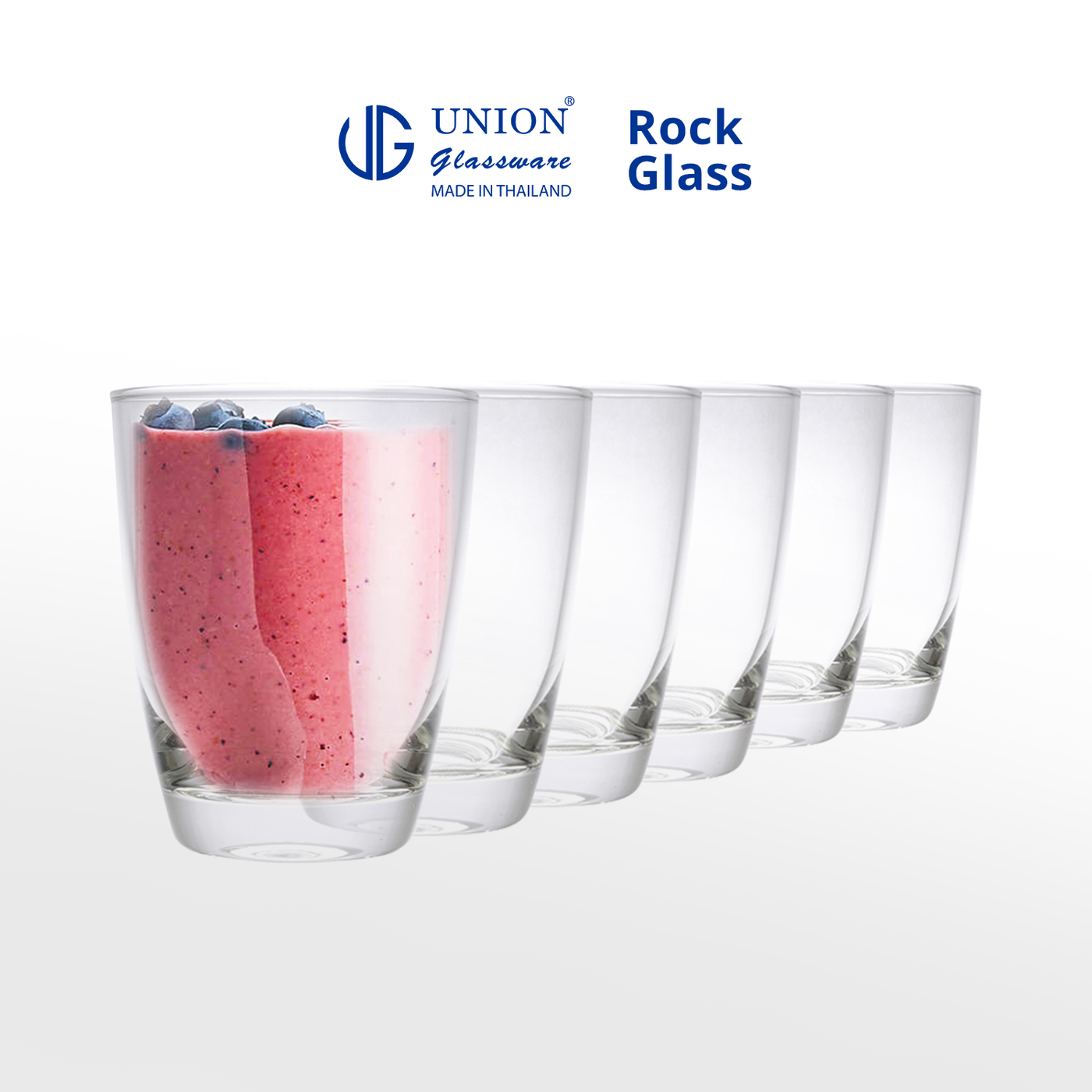 UNION GLASS Thailand Premium Clear Glass Rock Water 265ml Set of 6