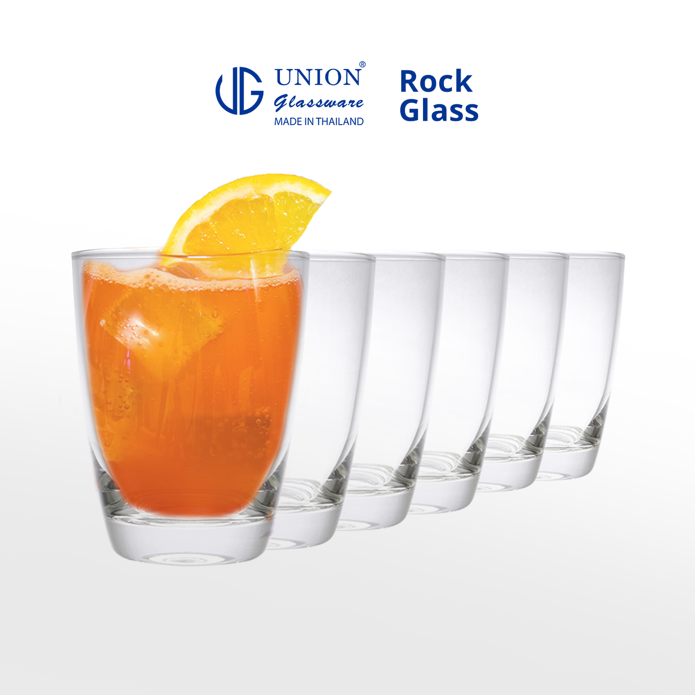 UNION GLASS Thailand Premium Clear Glass Rock Glass 360ml Set of 6