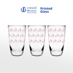 UNION GLASS Printed Glass Limited Edition Design Water, Juice, Soda Glass 360ml | 13oz [Set of 3]