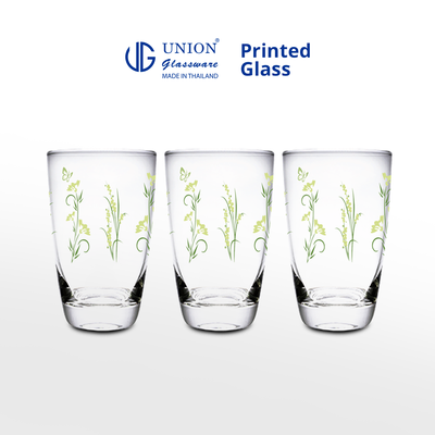 UNION GLASS Thailand Premium Printed Glass Limited Edition Design Water Glass 445ml | 16oz Set of 3