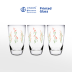 UNION GLASS Thailand Premium Printed Glass Limited Edition Design Water Glass 445ml | 16oz Set of 3