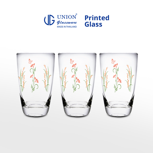 UNION GLASS Thailand Premium Printed Glass Limited Edition Design Water Glass 445ml | 16oz Set of 3