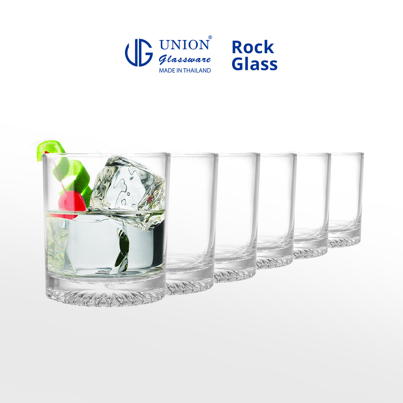 UNION GLASS Thailand Premium Clear Glass Rock Glass  245ml Set of 6