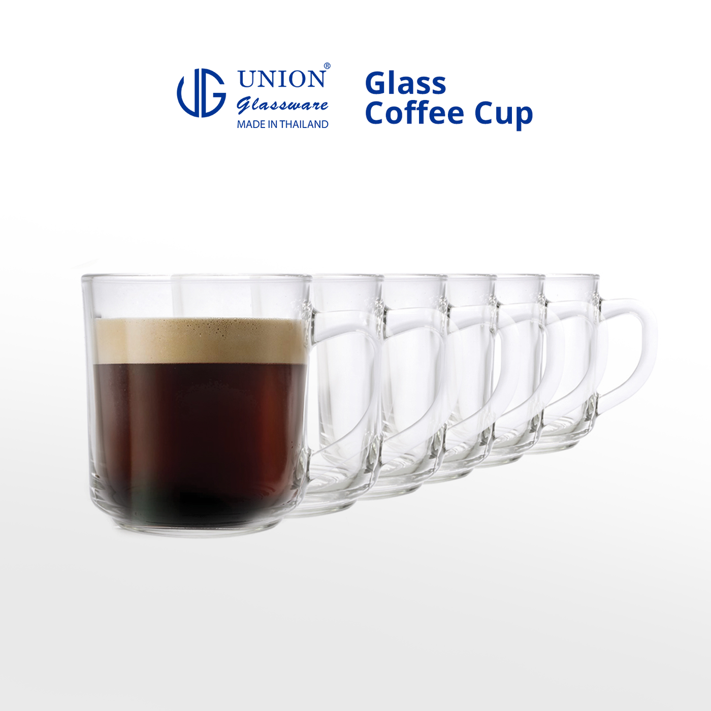 UNION GLASS Thailand Premium Clear Glass Mug 305ml Set of 6