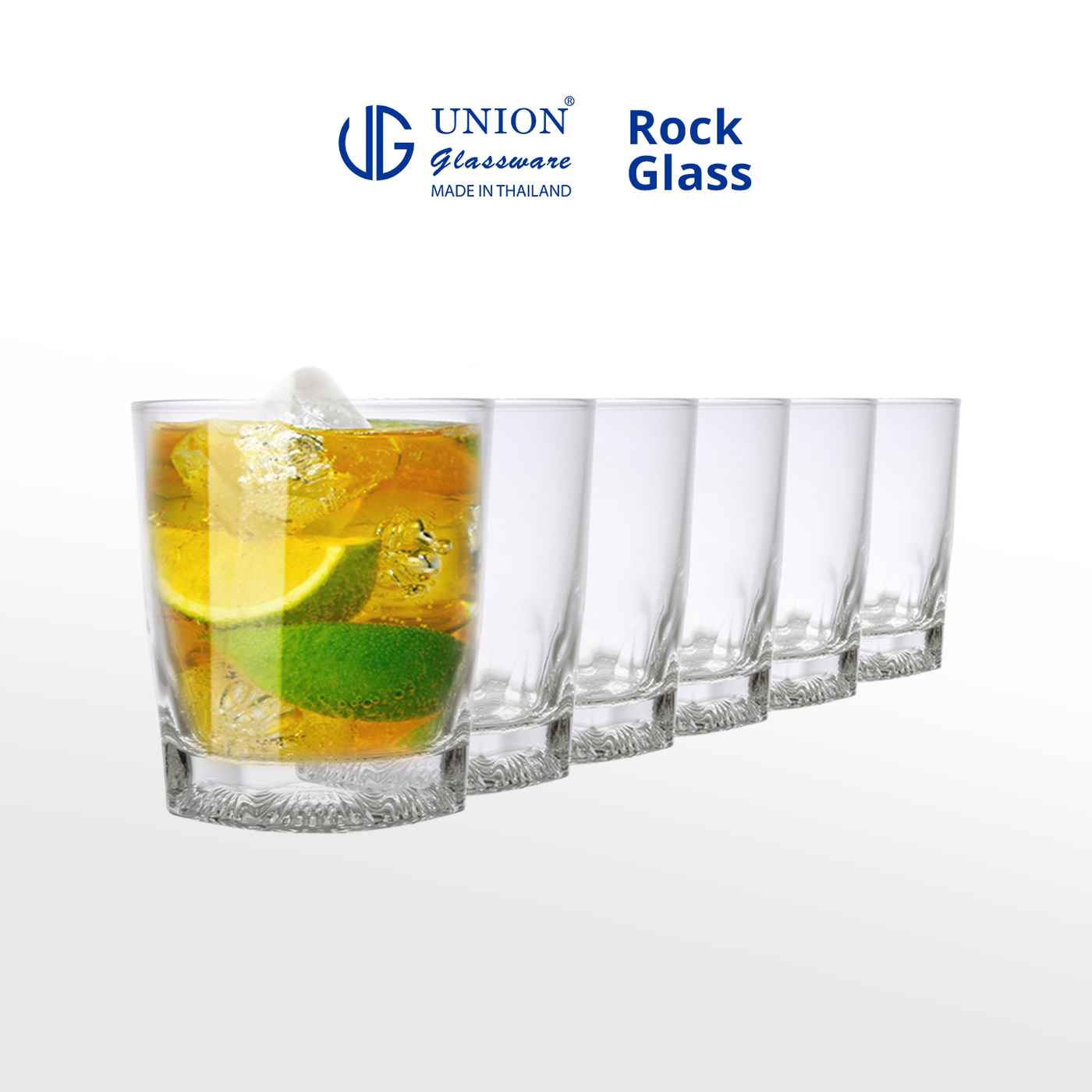 UNION GLASS Thailand Premium Clear Glass Rock Glass 265ml Set of 6