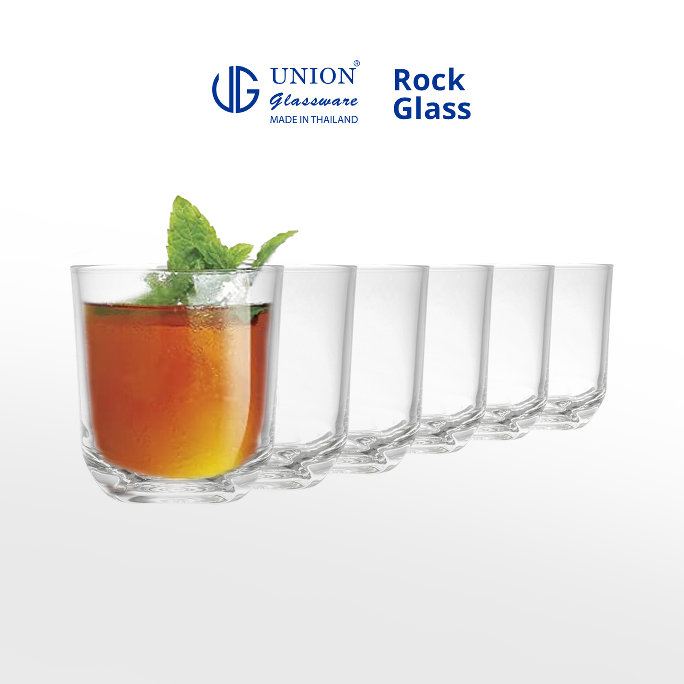 UNION GLASS Thailand Premium Clear Glass Rock Glass 225ml | 8oz Set of 6