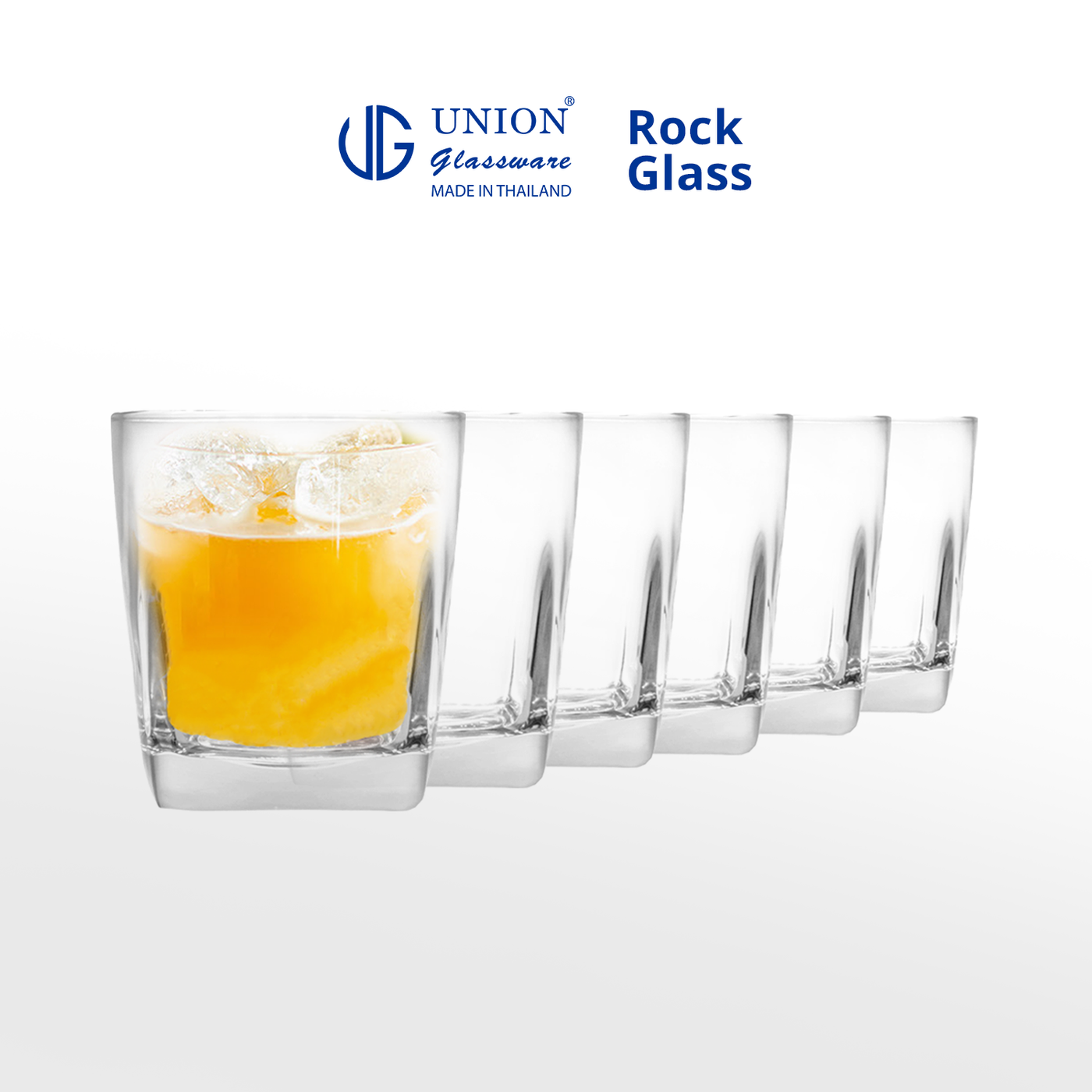 UNION GLASS Thailand Premium Clear Glass Rock Glass 305ml Set of 6