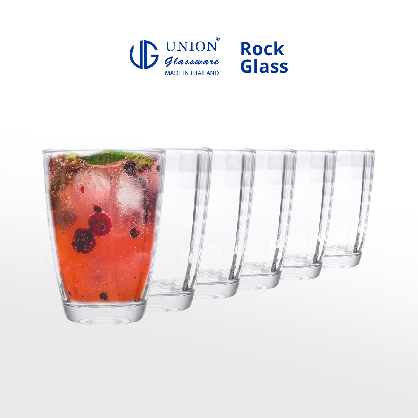 UNION GLASS Thailand Premium Clear Glass Rock Glass 250ml | 13oz Set of 6