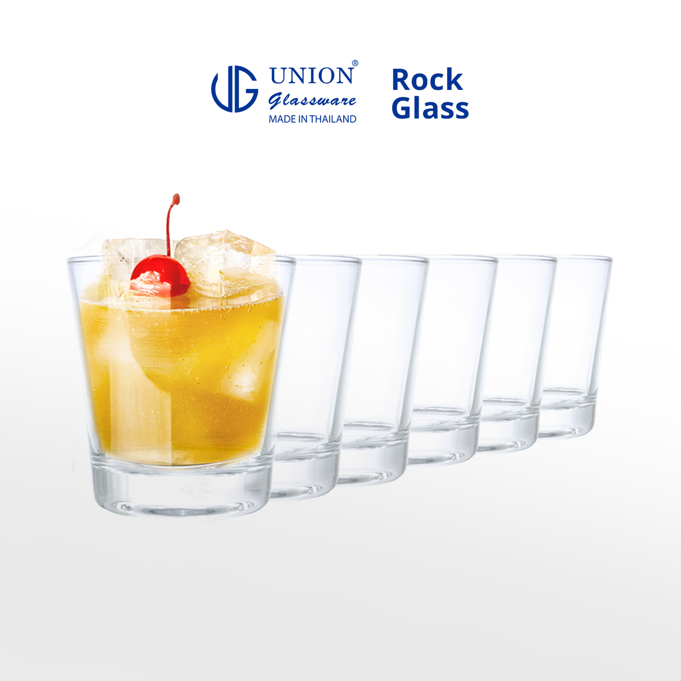 UNION GLASS Thailand Premium Clear Glass Rock Glass 280ml Set of 6
