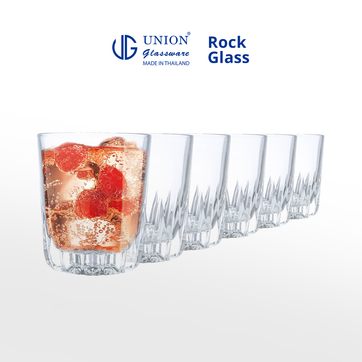 UNION GLASS Thailand Premium Clear Glass Rock Water 280ml Set of 6